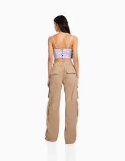 FEMME BERSHKA Pantalons*Pantalon cargo cordon