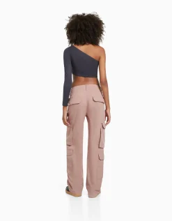 FEMME BERSHKA Pantalons*Pantalon cargo moulant serge multipoches
