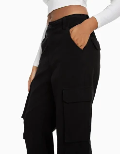 FEMME BERSHKA BSK Teen*Pantalon cargo moulant serge multipoches