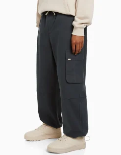HOMME BERSHKA Pantalons*Pantalon cargo parachute coton