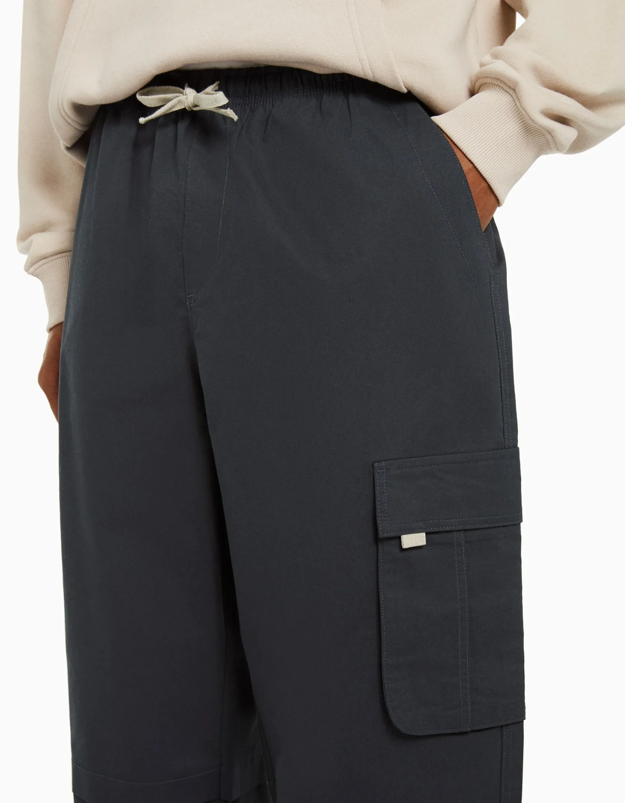HOMME BERSHKA Pantalons*Pantalon cargo parachute coton