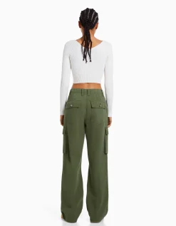 FEMME BERSHKA Pantalons*Pantalon cargo straight