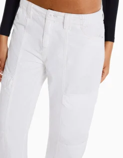 FEMME BERSHKA Pantalons*Pantalon cargo taille basse coton fil contraste