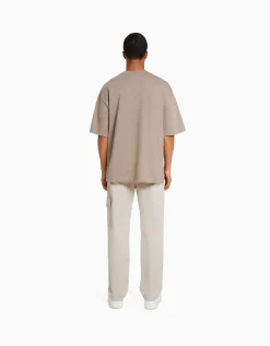 HOMME BERSHKA Pantalons*Pantalon cargo wide coutures contrastes