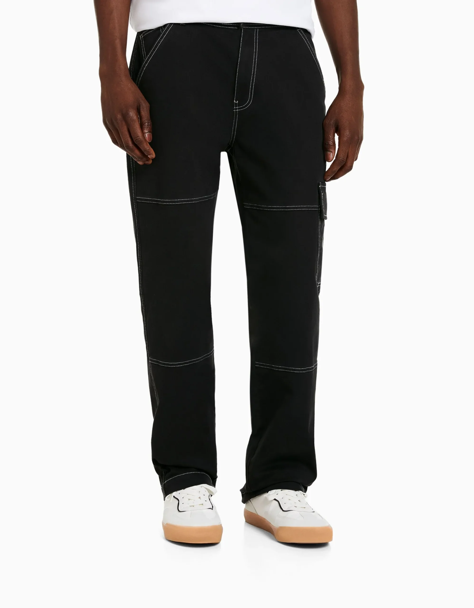 HOMME BERSHKA Vêtements*Pantalon cargo wide coutures contrastes