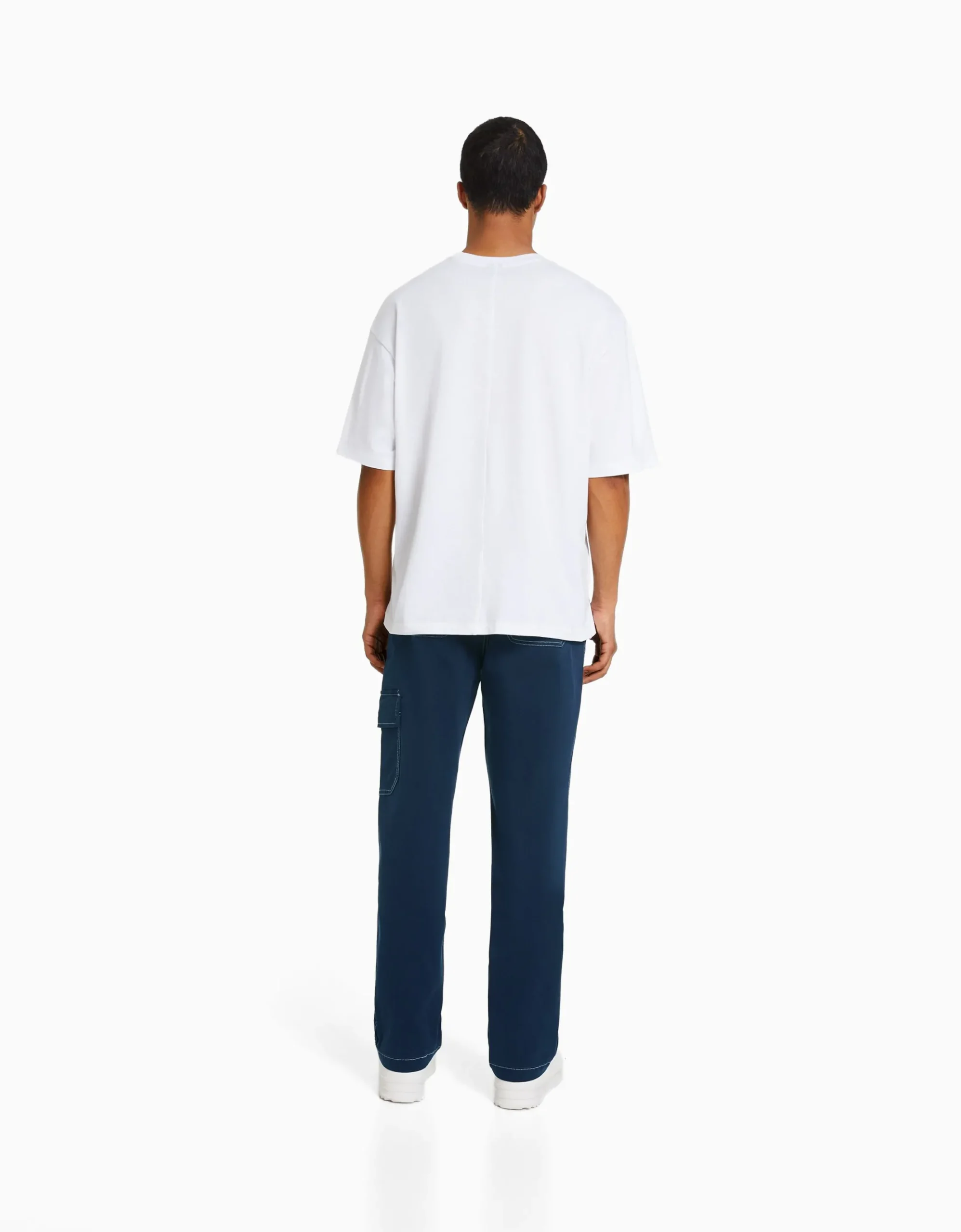 HOMME BERSHKA Pantalons*Pantalon cargo wide coutures contrastes