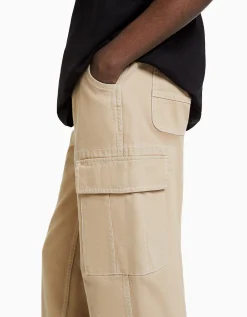 HOMME BERSHKA Vêtements*Pantalon cargo wide fil contraste