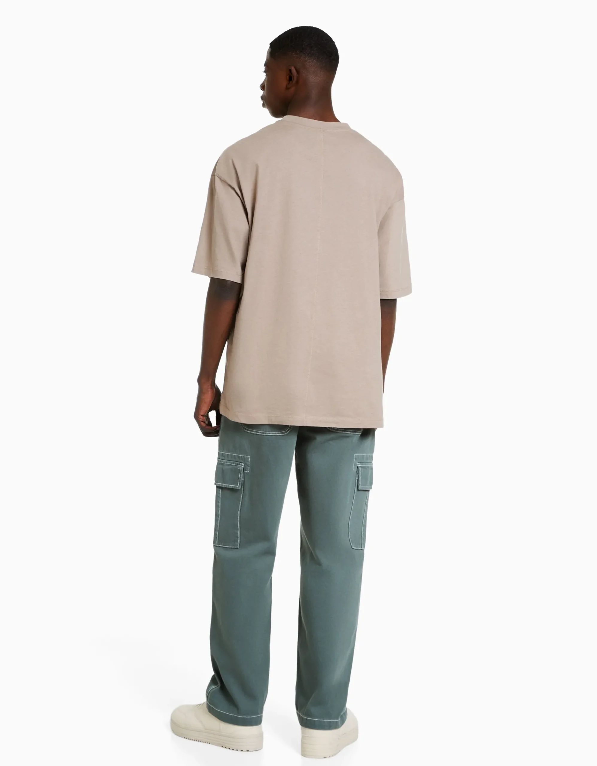 HOMME BERSHKA Vêtements*Pantalon cargo wide fil contraste