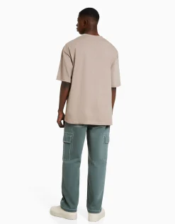 HOMME BERSHKA Vêtements*Pantalon cargo wide fil contraste