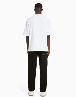 HOMME BERSHKA Vêtements*Pantalon cargo wide fil contraste