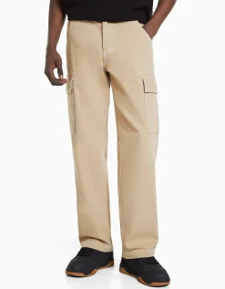 HOMME BERSHKA Vêtements*Pantalon cargo wide fil contraste