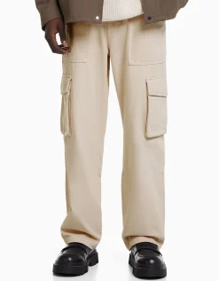 HOMME BERSHKA Vêtements*Pantalon cargo wide leg coton