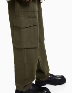 HOMME BERSHKA Vêtements*Pantalon cargo wide leg coton