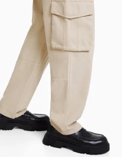 HOMME BERSHKA Vêtements*Pantalon cargo wide leg coton