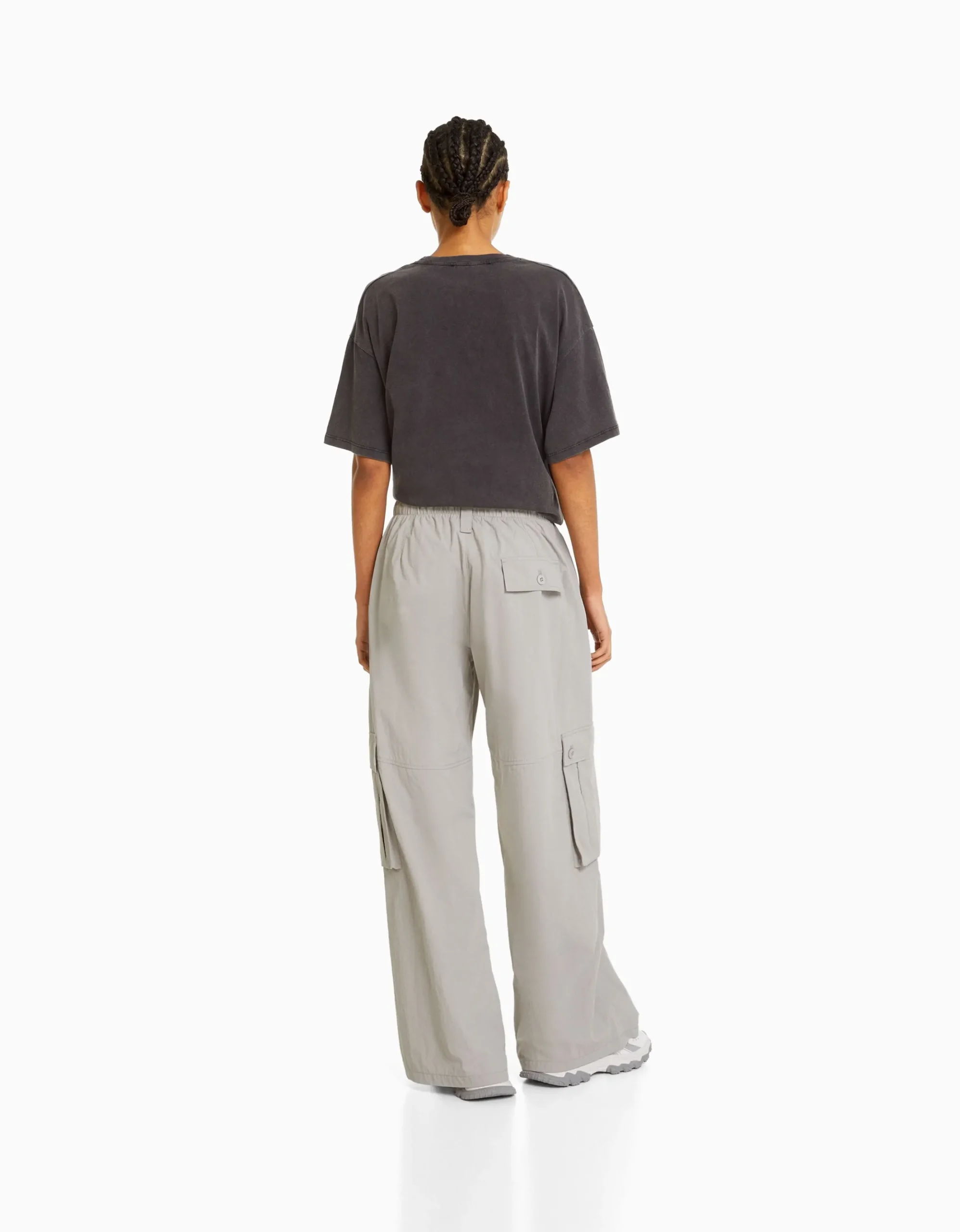 FEMME BERSHKA Vêtements*Pantalon cargo wide leg multipoches