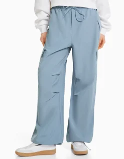 FEMME BERSHKA BSK Teen*Pantalon jogger cargo parachute