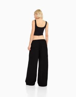FEMME BERSHKA BSK Teen*Pantalon jogger cargo parachute