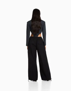 FEMME BERSHKA Vêtements*Pantalon jogger cargo parachute