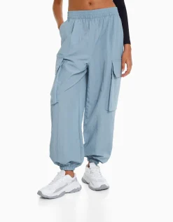 FEMME BERSHKA Vêtements*Pantalon jogger cargo poches effet nylon
