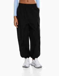 FEMME BERSHKA Vêtements*Pantalon jogger cargo poches effet nylon
