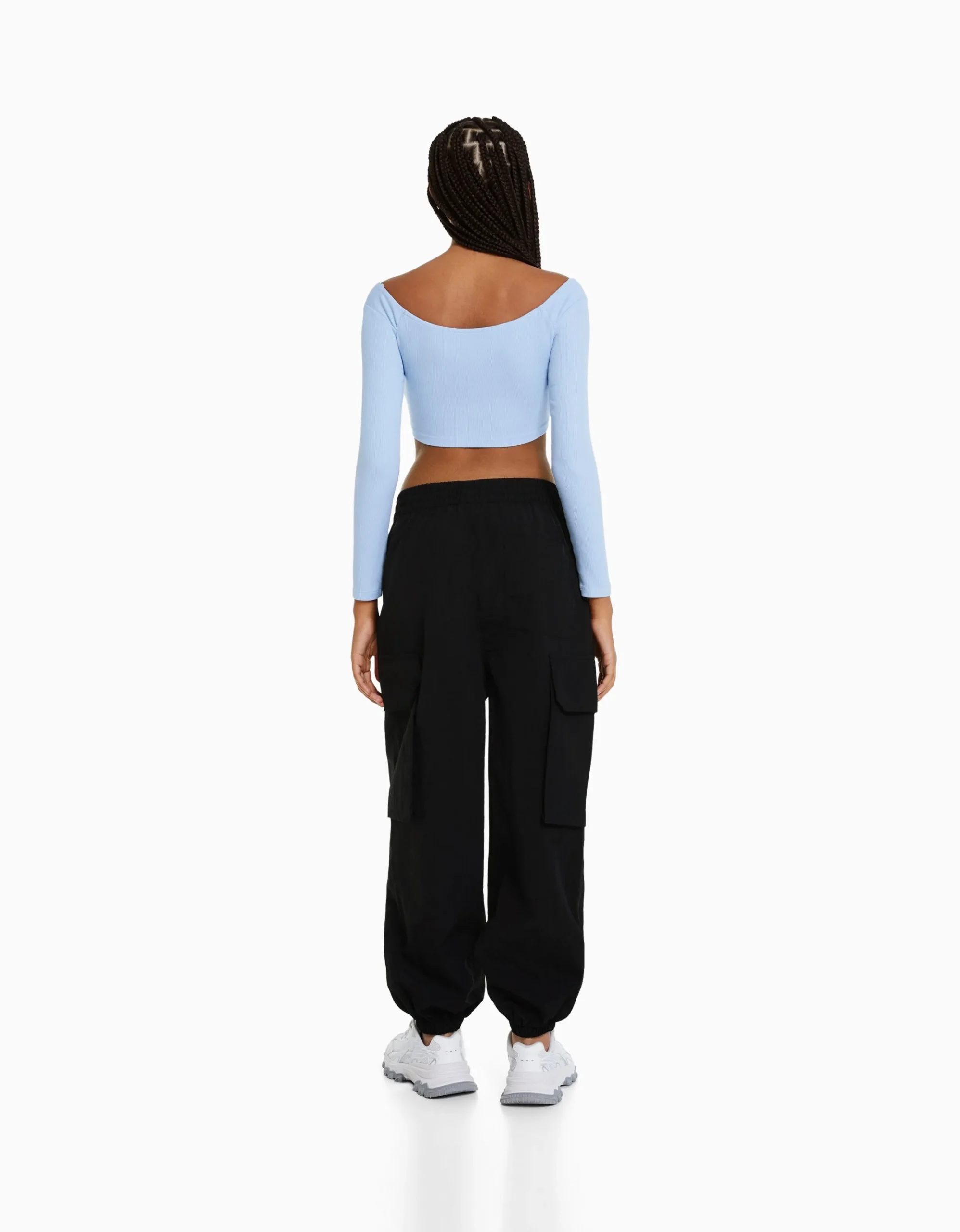 FEMME BERSHKA Vêtements*Pantalon jogger cargo poches effet nylon
