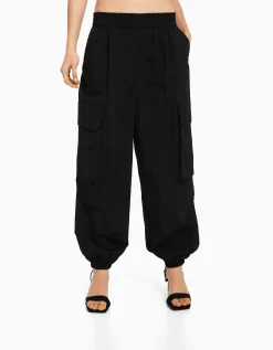 FEMME BERSHKA Vêtements*Pantalon jogger cargo poches effet nylon