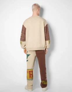 HOMME BERSHKA Pantalons et jeans*Pantalon jogger imprimé racing