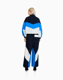 FEMME BERSHKA Pantalons*Pantalon jogger molleton effet nylon color block