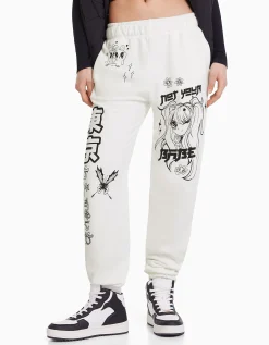 FEMME BERSHKA Pantalons*Pantalon jogger molleton imprimé