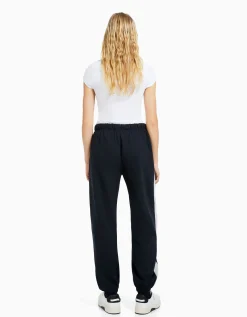 FEMME BERSHKA Pantalons*Pantalon jogger molleton avec bandes et inscription brodée