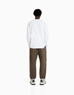 HOMME BERSHKA Pantalons*Pantalon jogger parachute technique