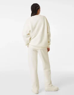 FEMME BERSHKA Pantalons*Pantalon molleton wide leg