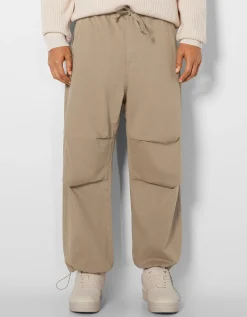 HOMME BERSHKA Pantalons*Pantalon parachute coton