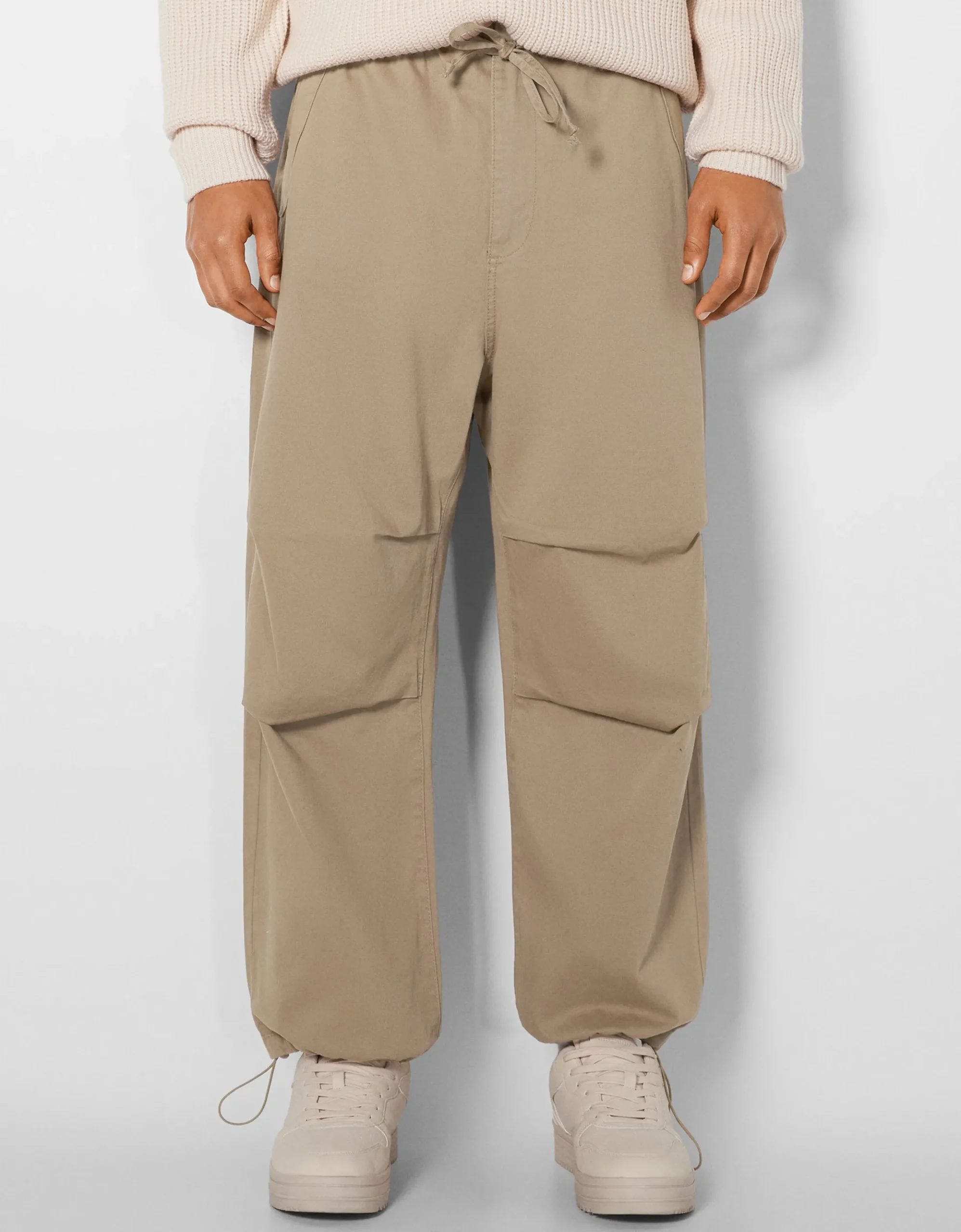 HOMME BERSHKA Pantalons*Pantalon parachute coton