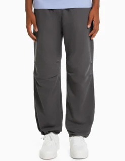 HOMME BERSHKA Pantalons et jeans*Pantalon parachute molleton poche fermeture Éclair