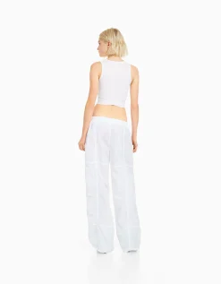 FEMME BERSHKA Vêtements*Pantalon parachute nylon