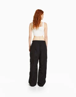 FEMME BERSHKA Vêtements*Pantalon parachute nylon