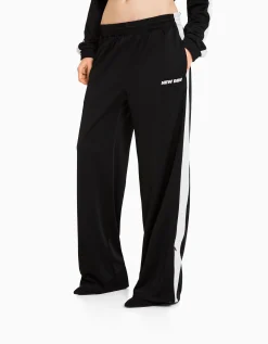 FEMME BERSHKA Vêtements*Pantalon straight bande latérale