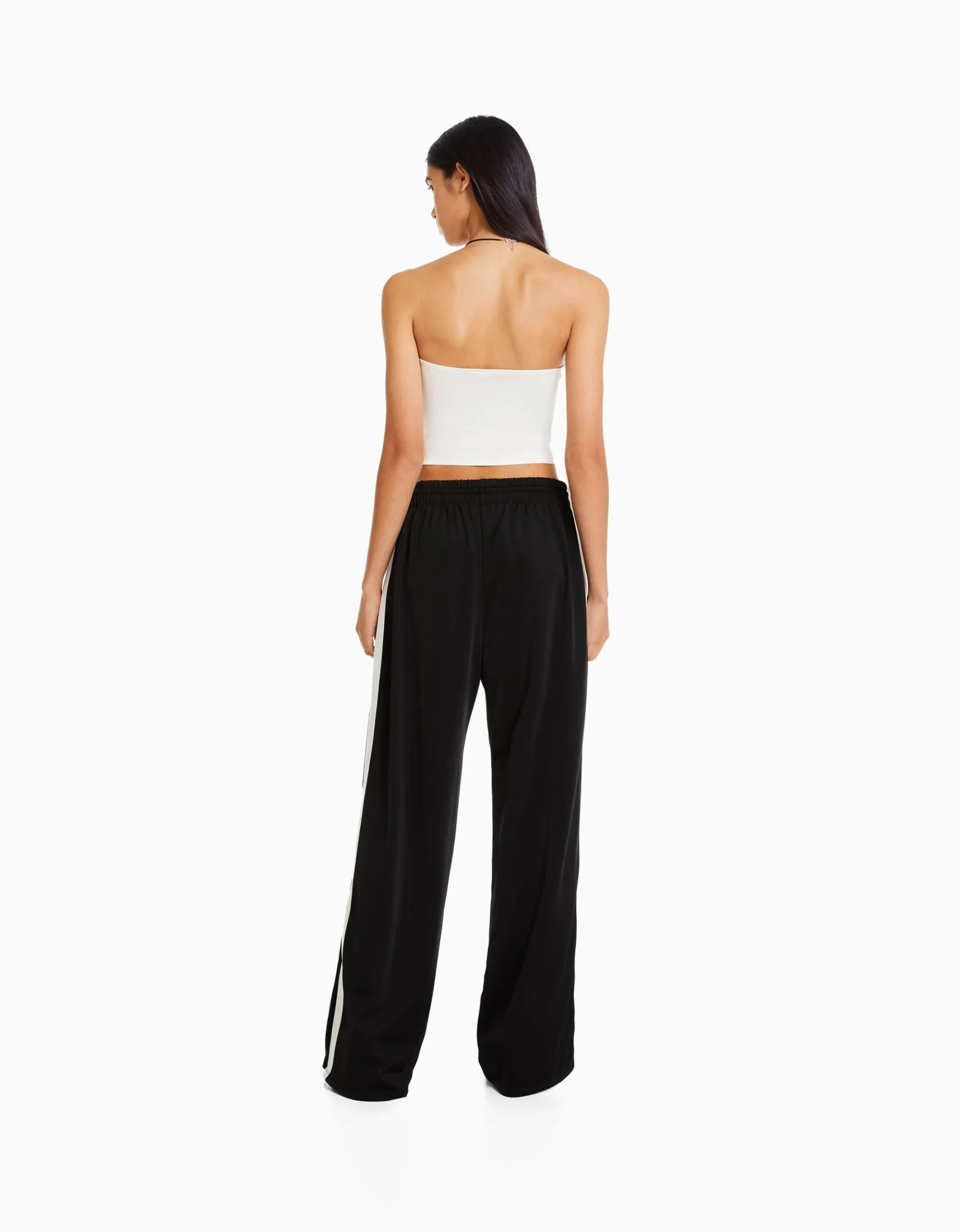 FEMME BERSHKA Vêtements*Pantalon straight bande latérale