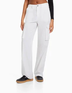 FEMME BERSHKA Pantalons*Pantalon straight cargo
