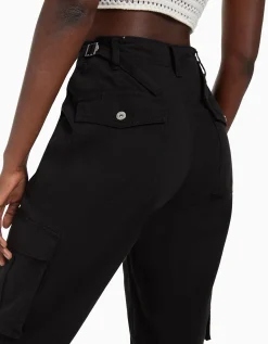 FEMME BERSHKA BSK Teen*Pantalon straight cargo réglable