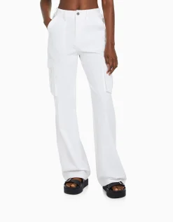 FEMME BERSHKA Vêtements*Pantalon straight cargo réglable