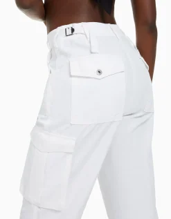 FEMME BERSHKA Vêtements*Pantalon straight cargo réglable