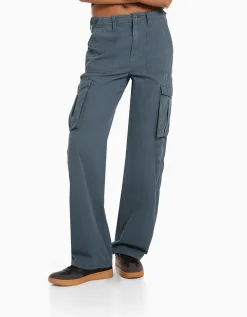 FEMME BERSHKA Vêtements*Pantalon straight cargo réglable
