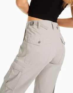 FEMME BERSHKA Vêtements*Pantalon straight cargo réglable