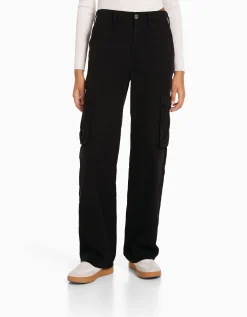 FEMME BERSHKA Vêtements*Pantalon straight cargo réglable
