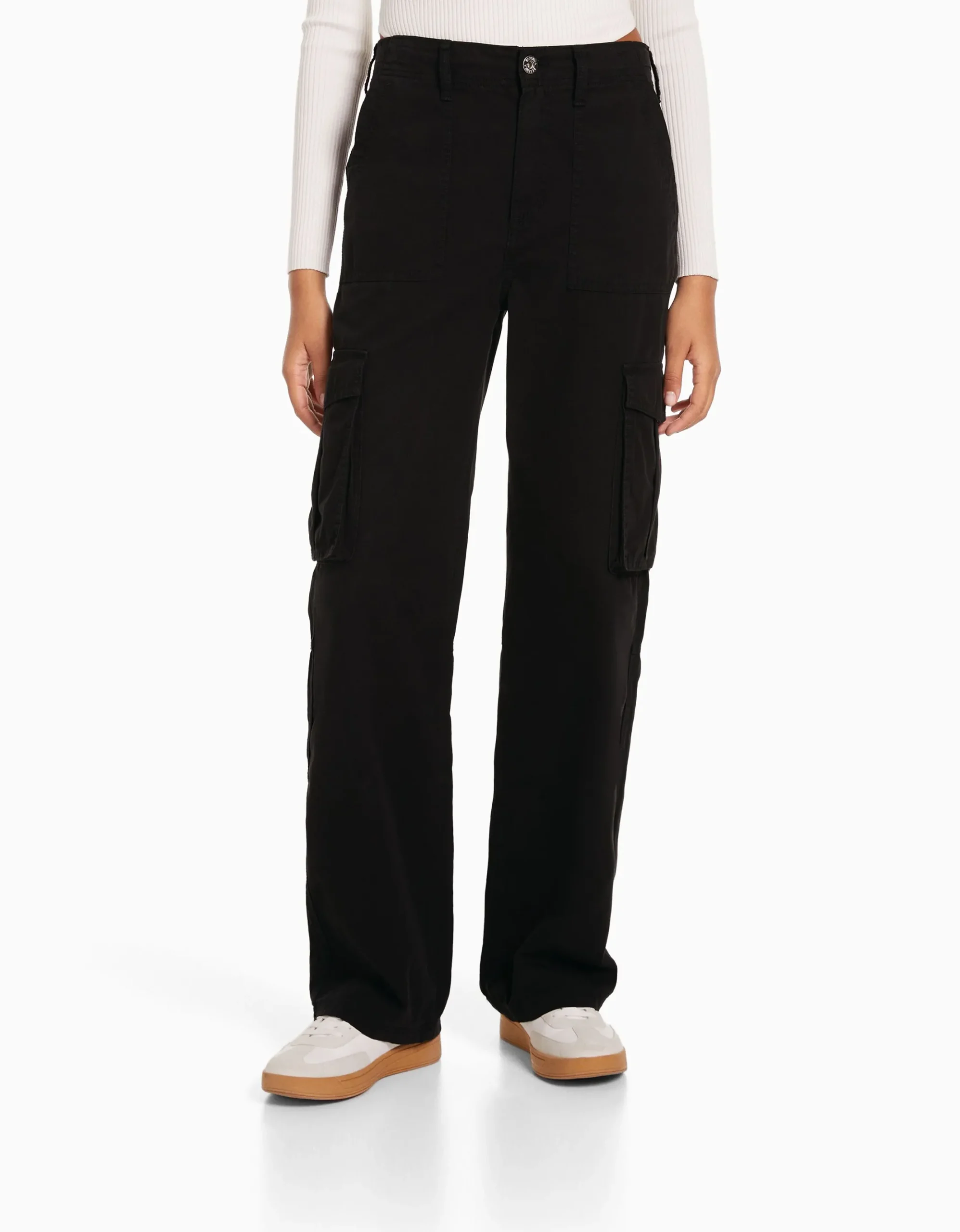 FEMME BERSHKA Vêtements*Pantalon straight cargo réglable