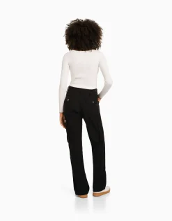 FEMME BERSHKA Vêtements*Pantalon straight cargo réglable