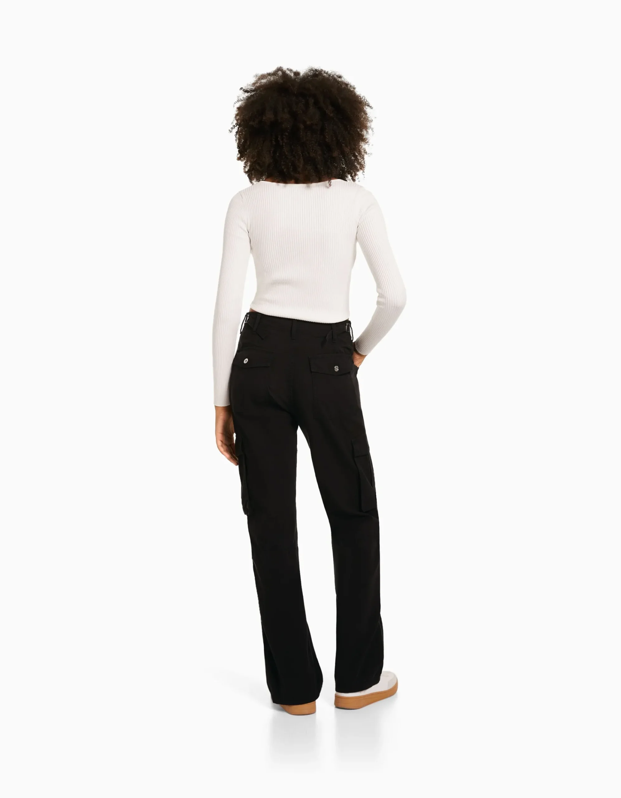 FEMME BERSHKA Vêtements*Pantalon straight cargo réglable
