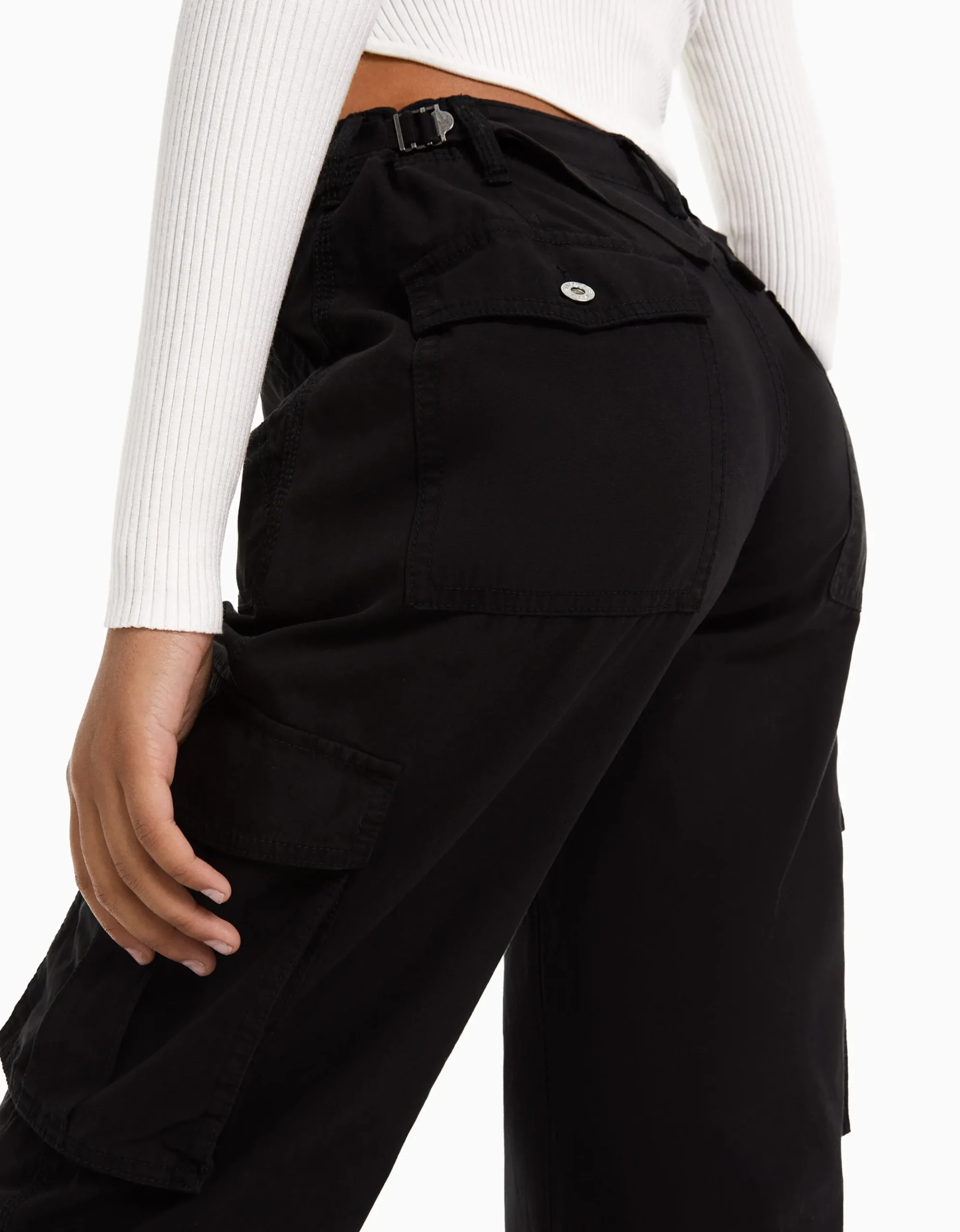 FEMME BERSHKA Vêtements*Pantalon straight cargo réglable